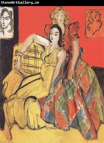 Henri Matisse Two Young Girls the Yellow Dress and the Tartan Dress (mk35)